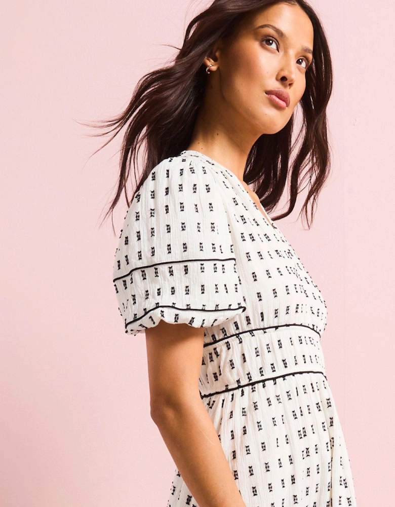 Ariana Dobby Midi Dress - White