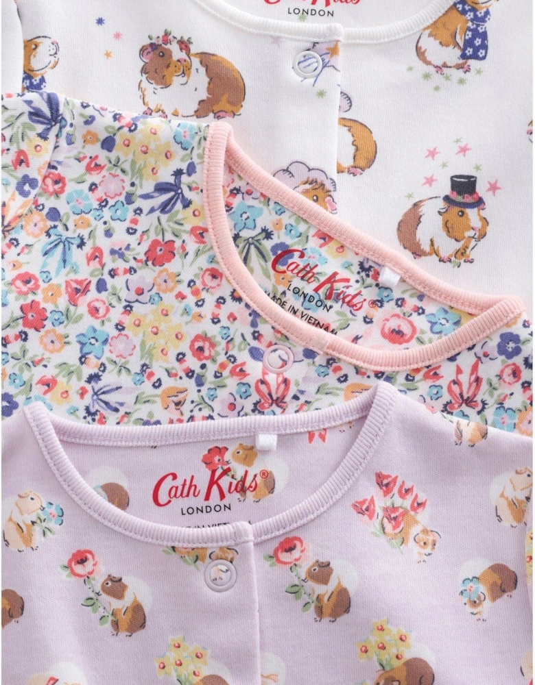 Lilac Purple Floral Baby 100% Cotton Sleepsuit