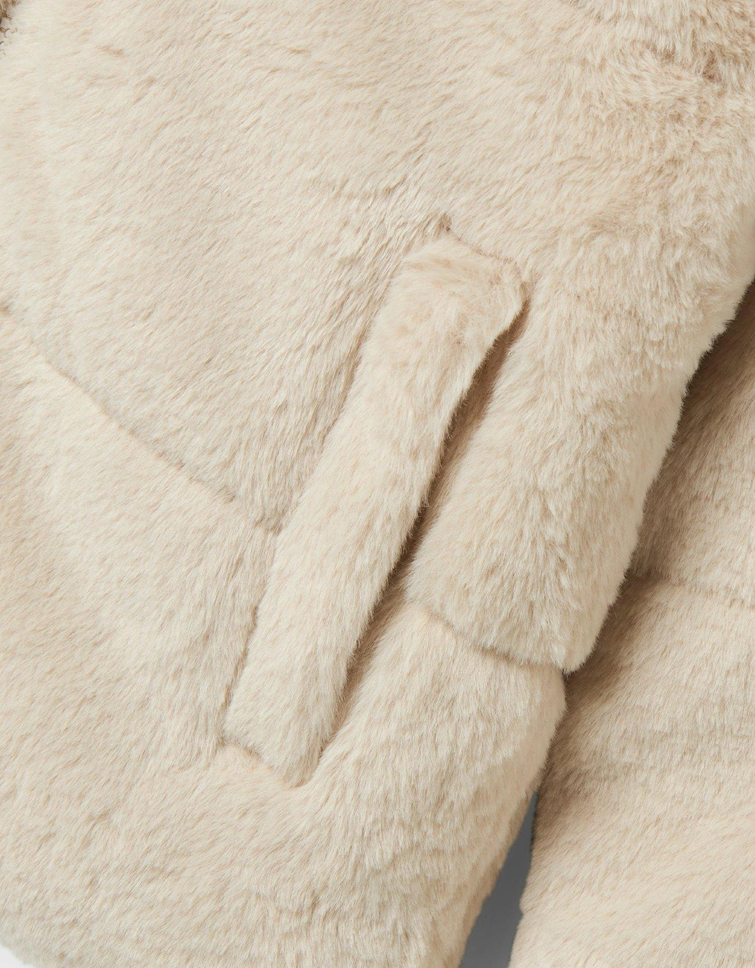 Girls Faux Fur Jacket - Cream