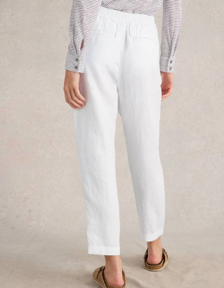 Women's Rowena Linen Trouser Short Brilliant White