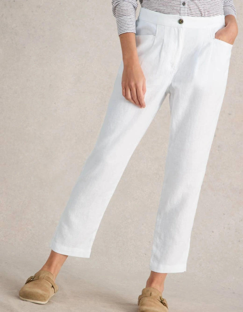 Women's Rowena Linen Trouser Short Brilliant White