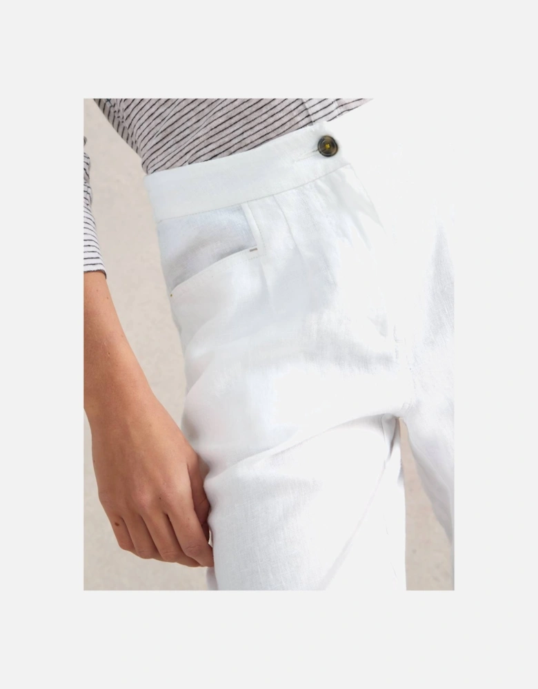 Women's Rowena Linen Trouser Short Brilliant White