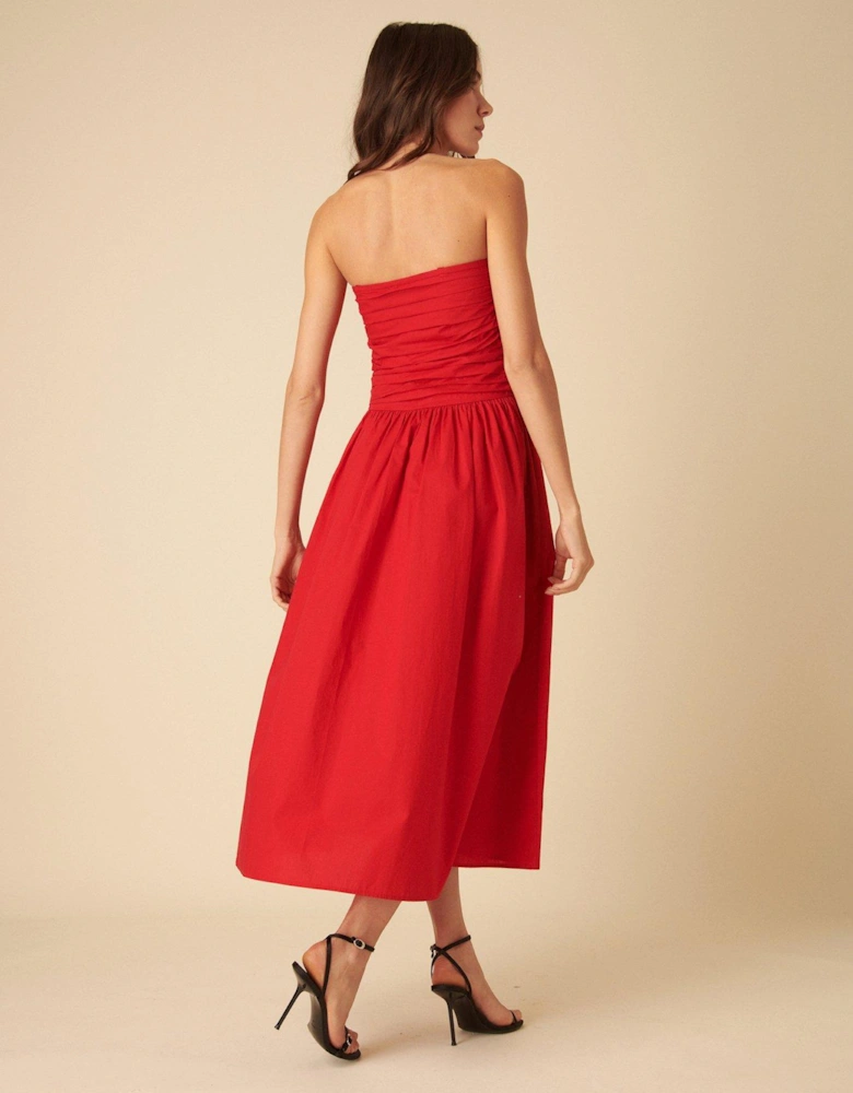 Felicity Midi Dress - Black - Red