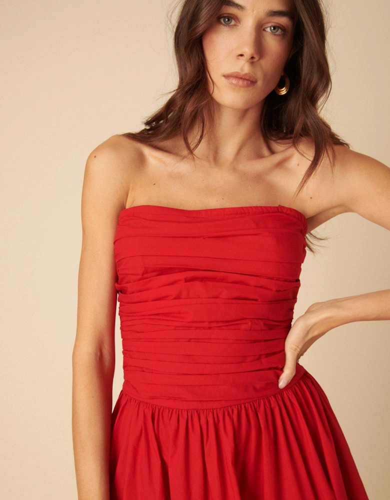 Felicity Midi Dress - Black - Red