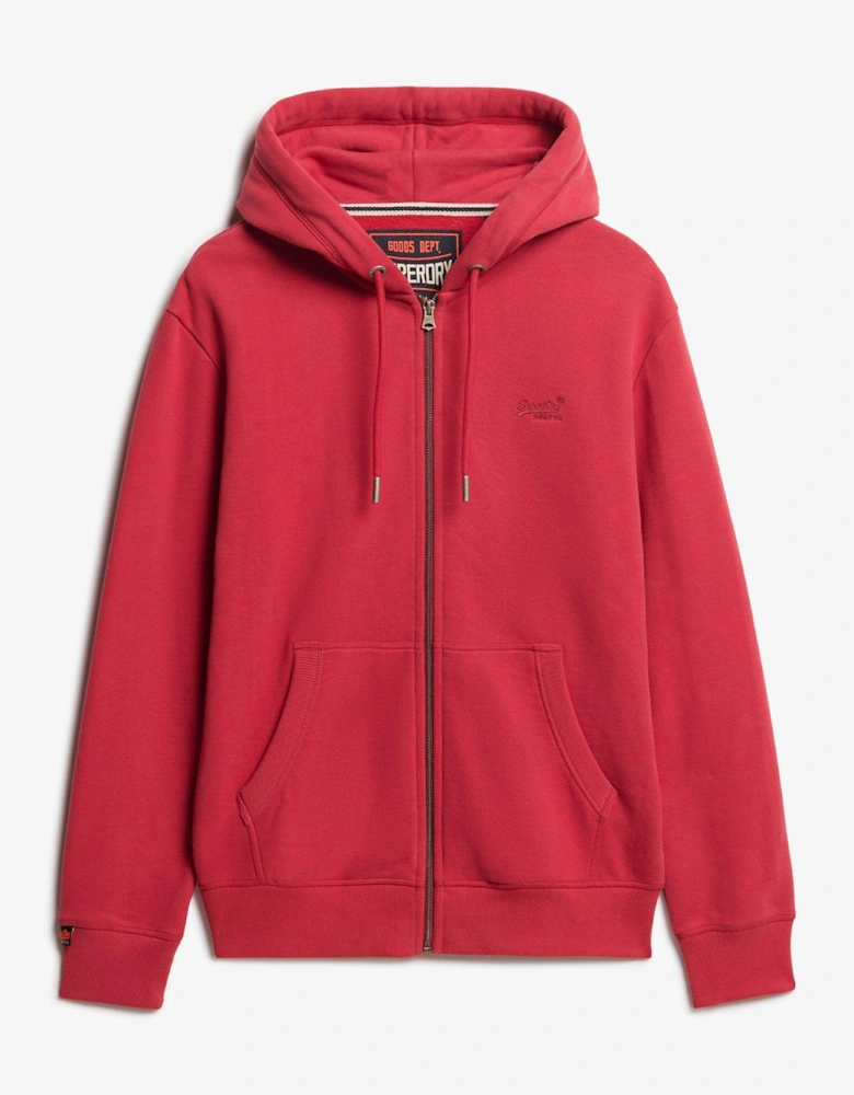 Essential Logo Zip Hoodie - Red