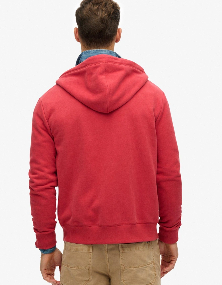 Essential Logo Zip Hoodie - Red