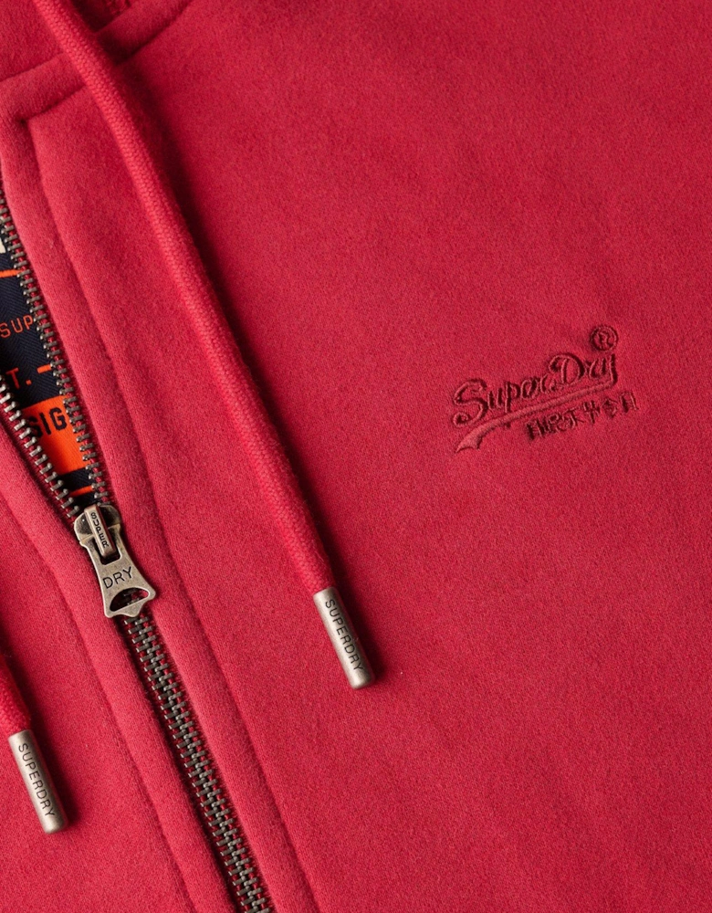 Essential Logo Zip Hoodie - Red