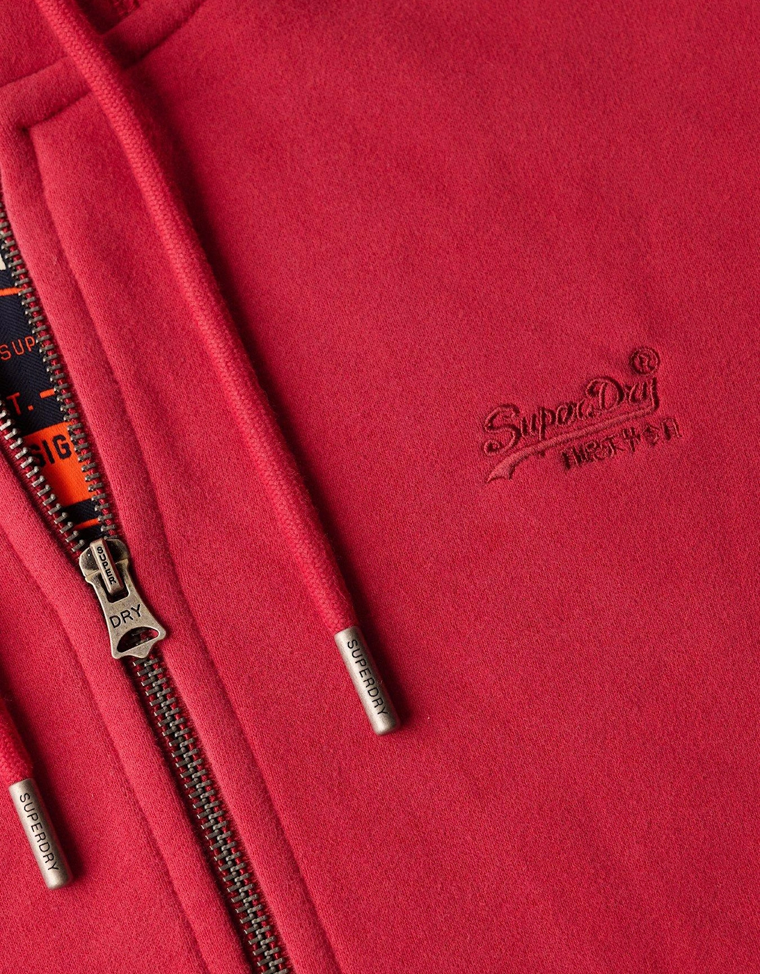 Essential Logo Zip Hoodie - Red