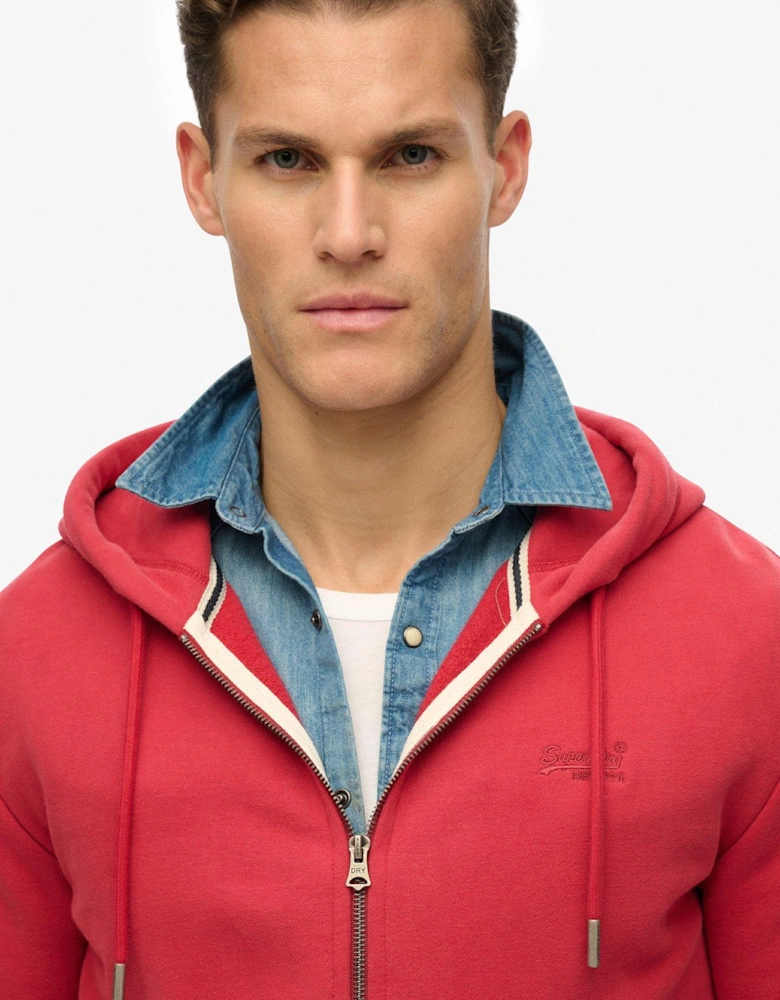 Essential Logo Zip Hoodie - Red