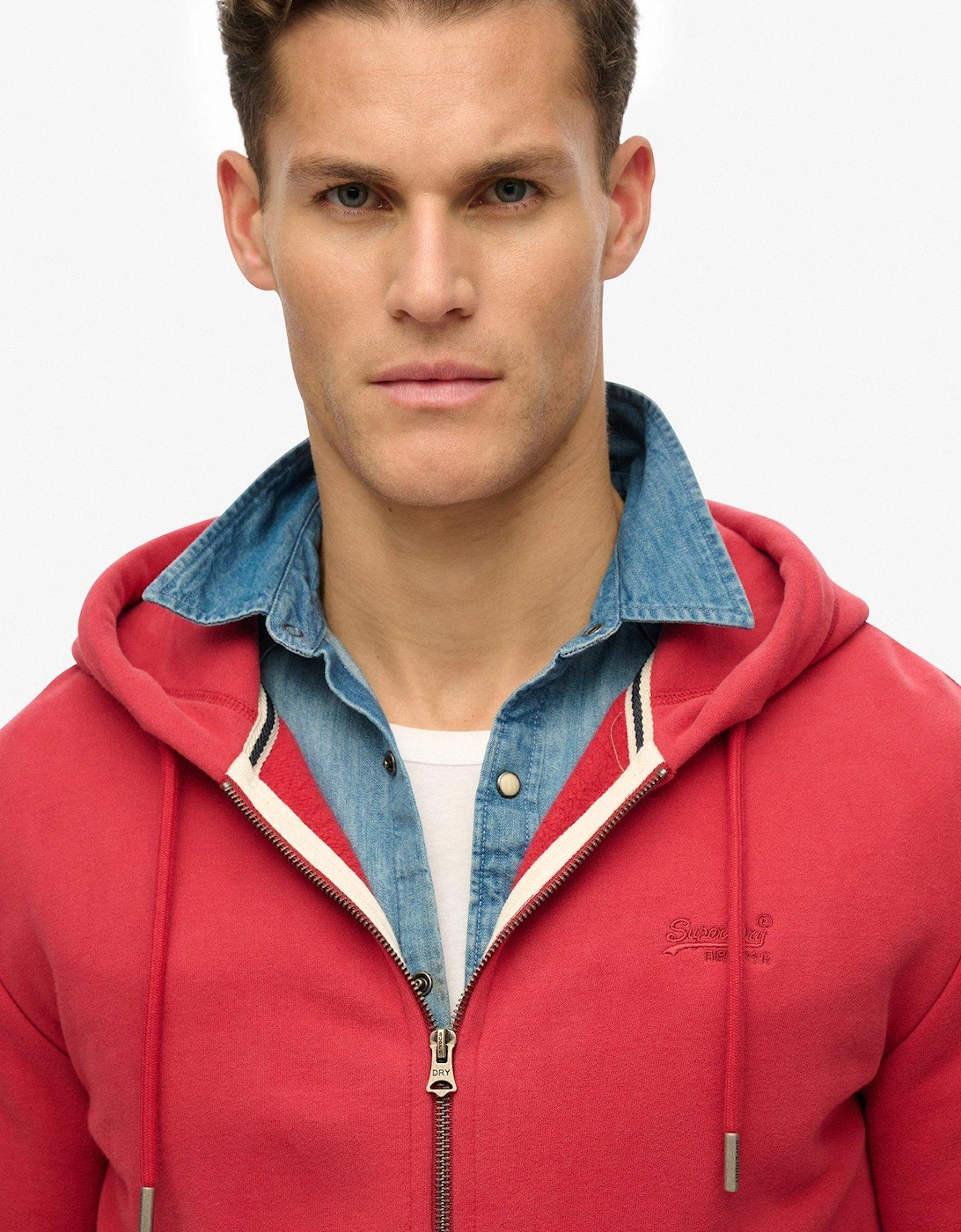 Essential Logo Zip Hoodie - Red