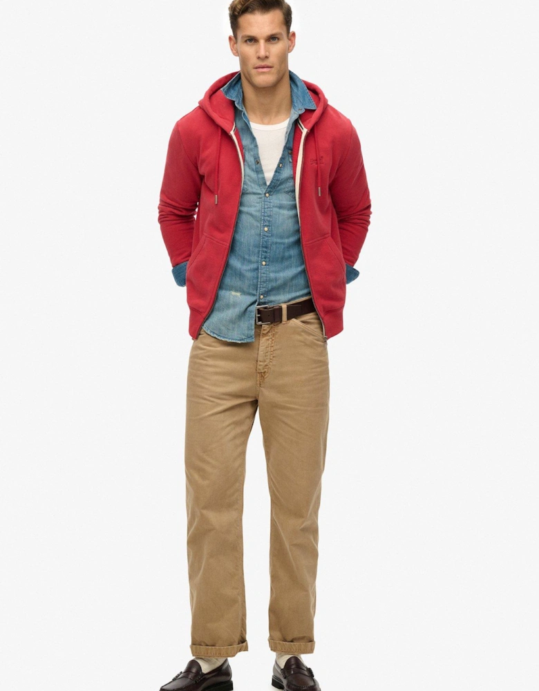 Essential Logo Zip Hoodie - Red