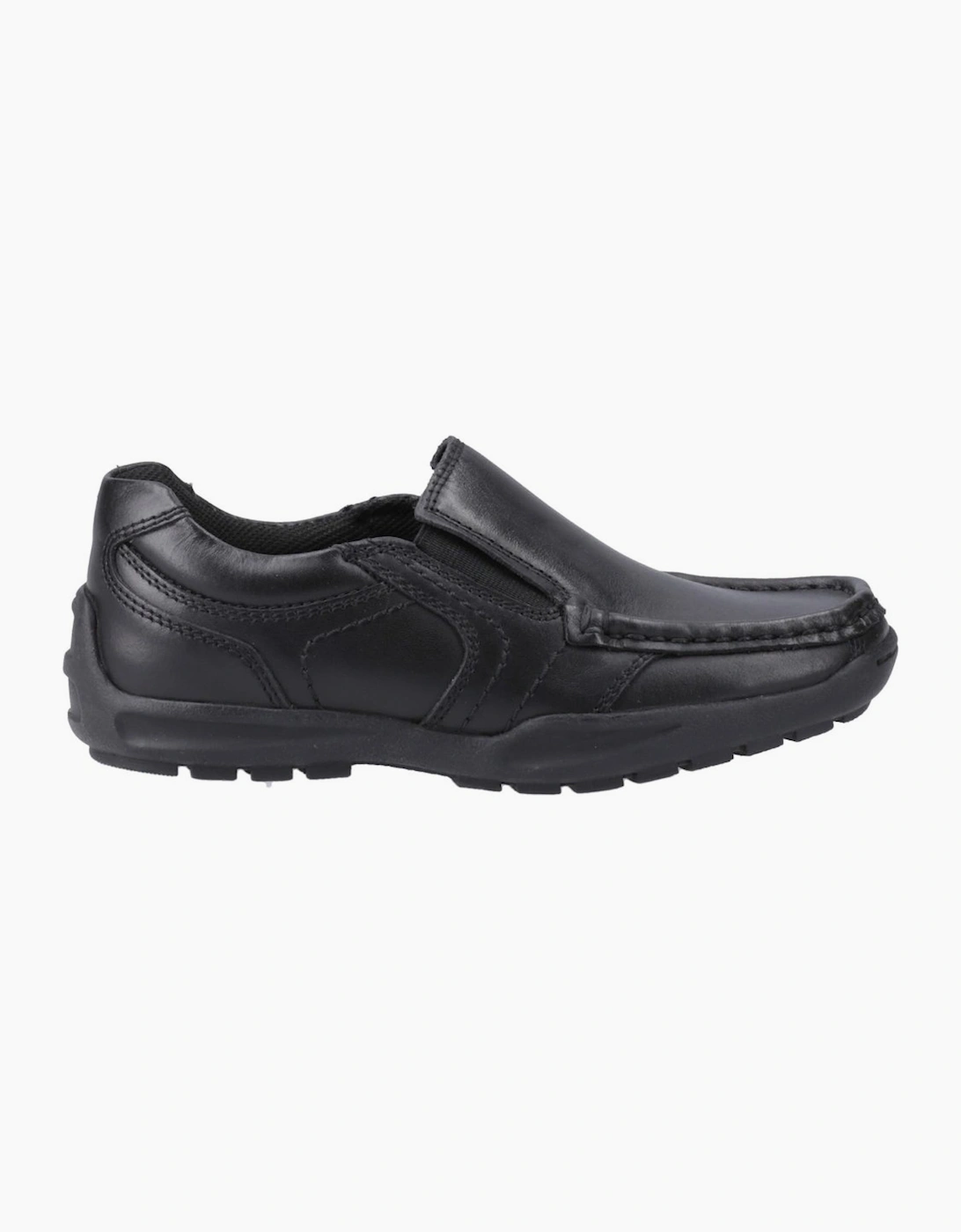 Hush Puppies Boys Black  Morgan Senior School Shoes - Size 8/F (Standard) Kids