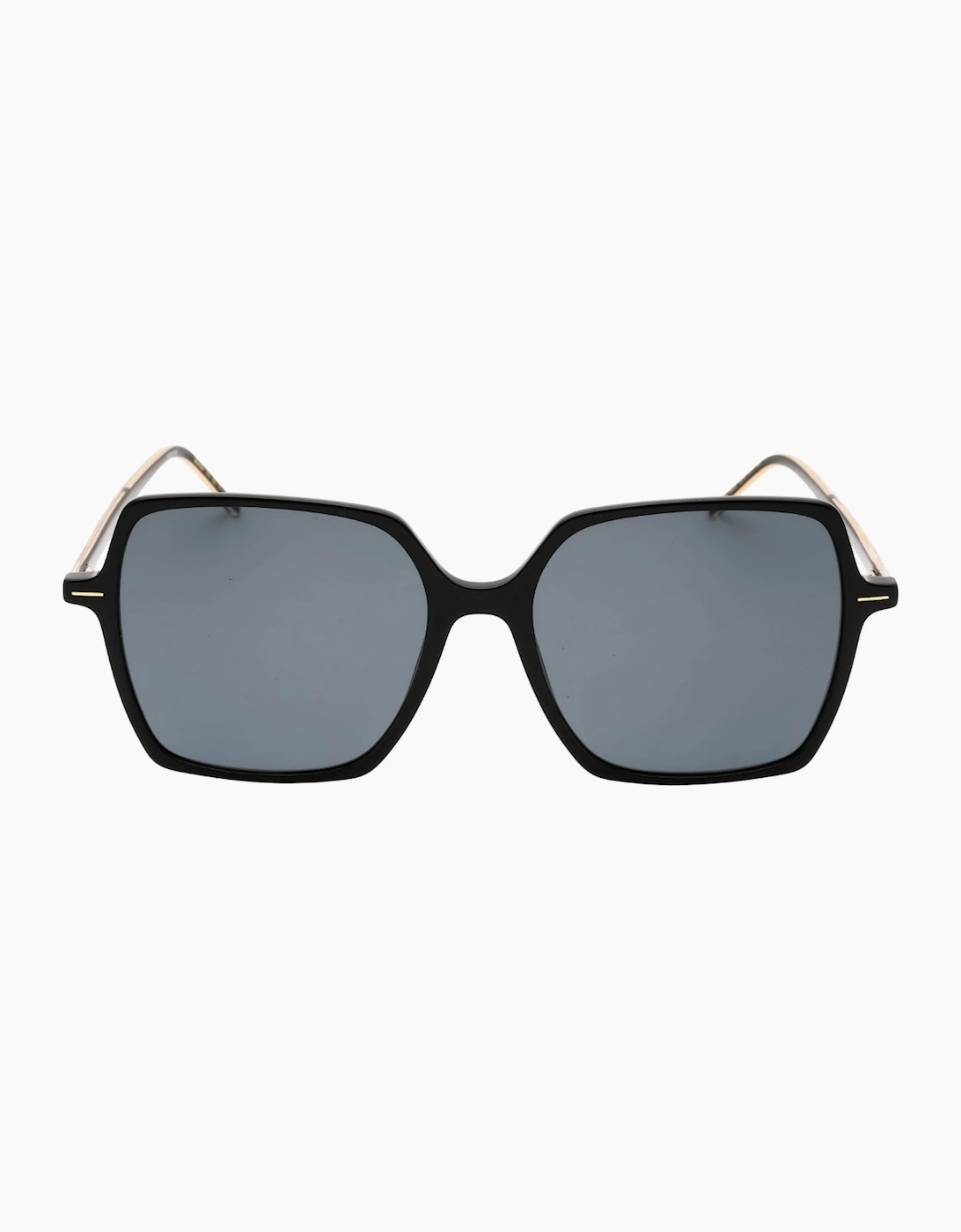 Women's Hugo Boss Grey Lens Gold Arms Black Sunglasses - Size: ONE size