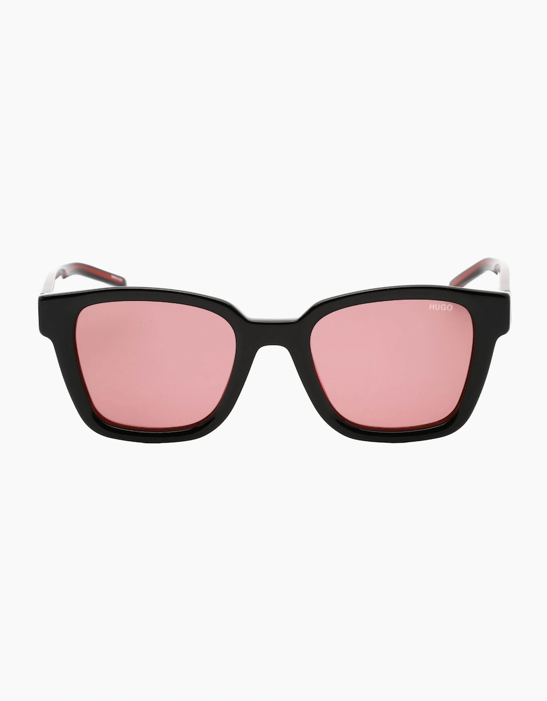 Women's Hugo Boss Burgundy Lensed Red Detail Black Sunglasses - Size: ONE size