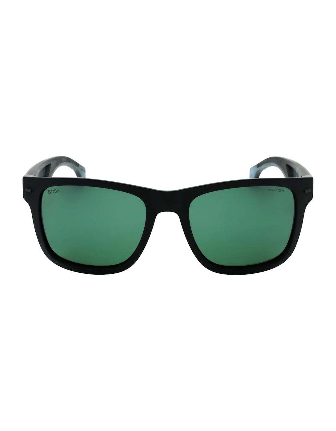 Men's Hugo Boss Green Polarized HC OL Lens Matte Black Sunglasses - Size: ONE size