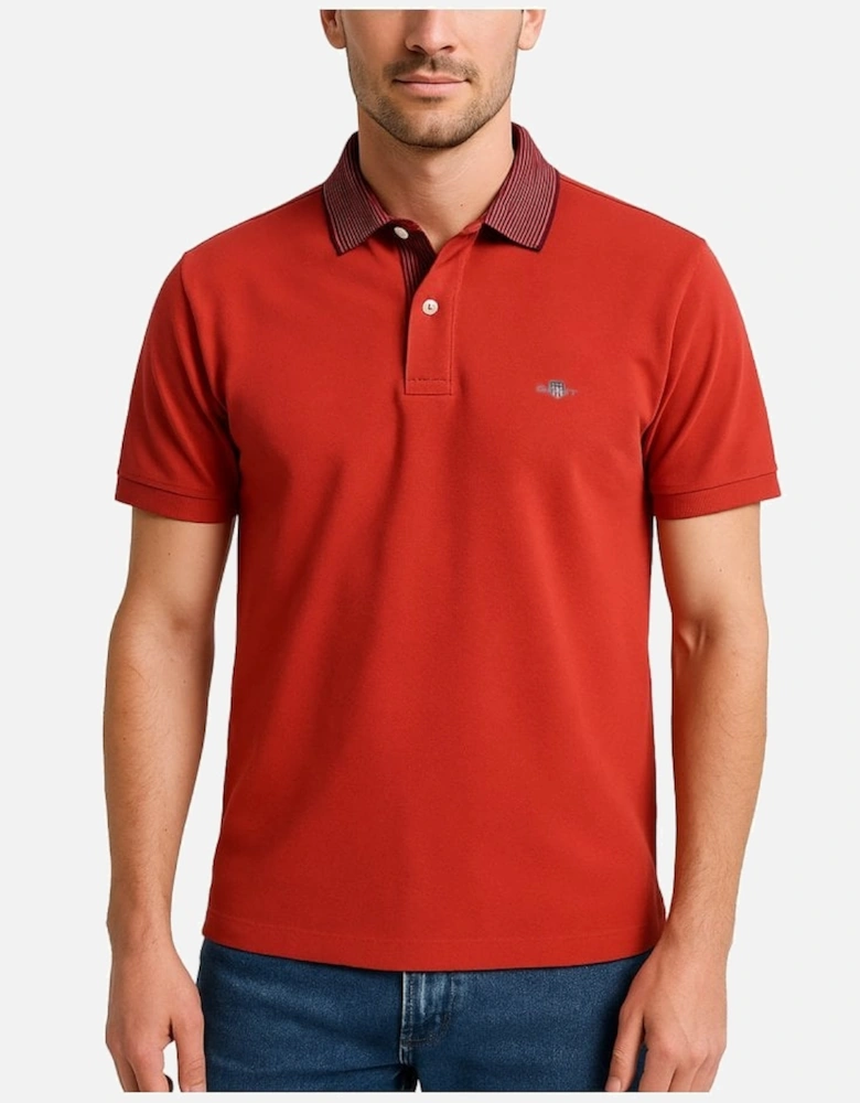 Tipping Detail Polo Shirt Brick Red