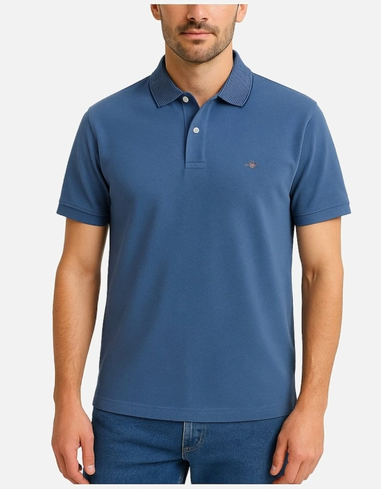 Tipping Detail Polo Shirt Salty Sea