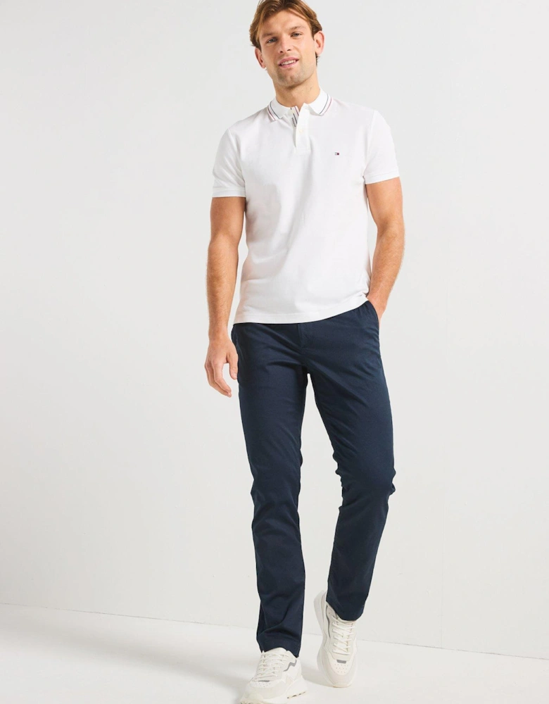 Regular Fit Placket Interest Polo Shirt - White