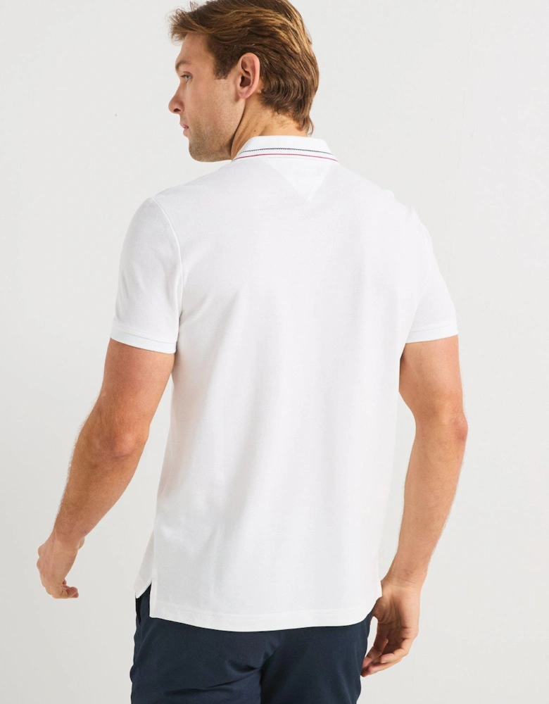 Regular Fit Placket Interest Polo Shirt - White