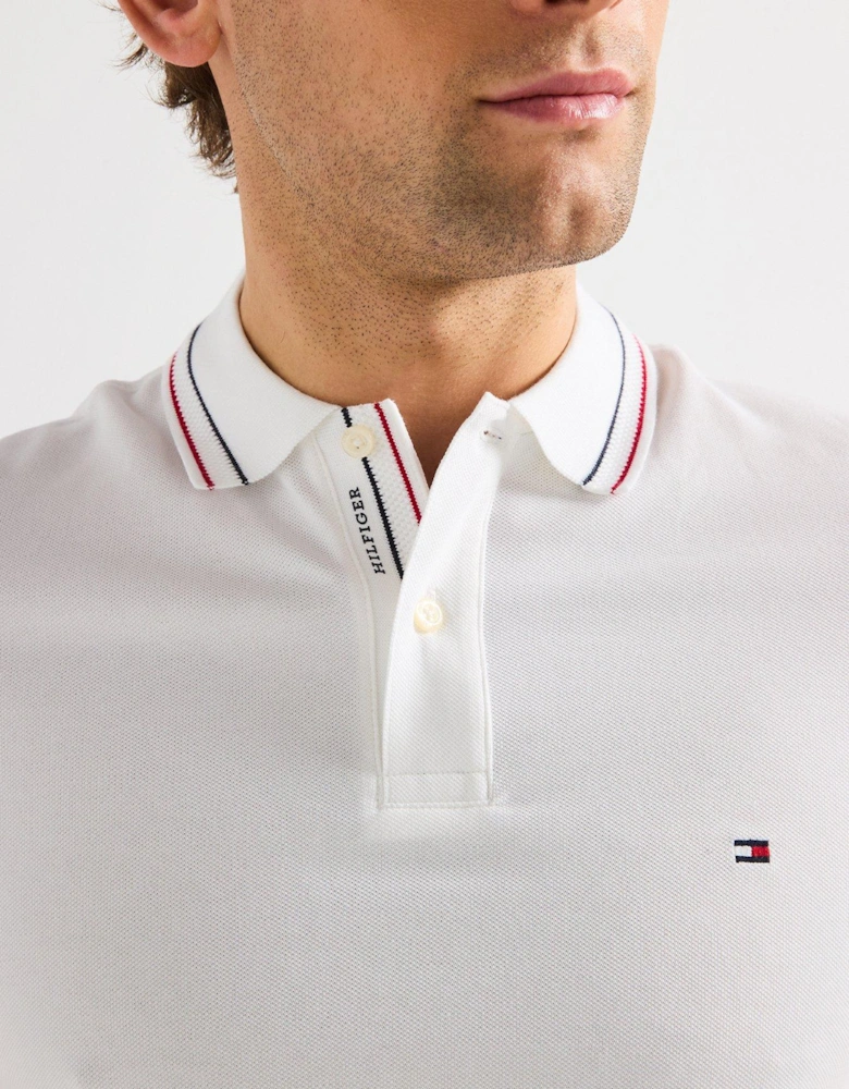 Regular Fit Placket Interest Polo Shirt - White