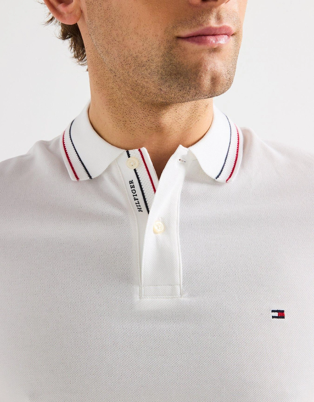 Regular Fit Placket Interest Polo Shirt - White
