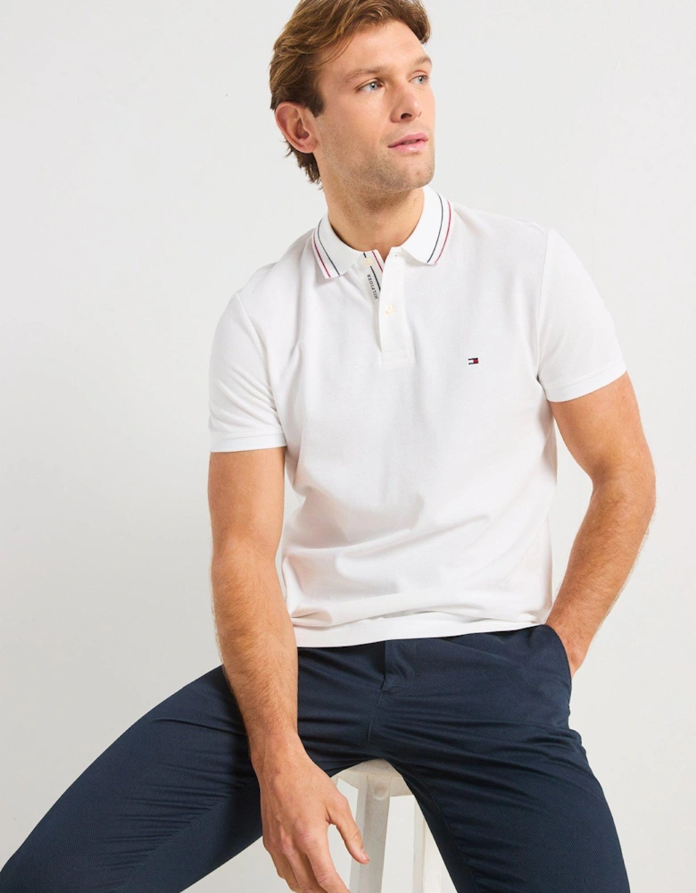 Regular Fit Placket Interest Polo Shirt - White
