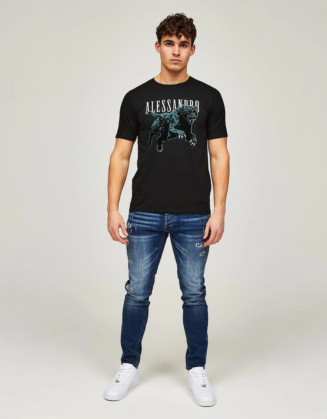 Sciopero Panther Graphic T-Shirt - Black