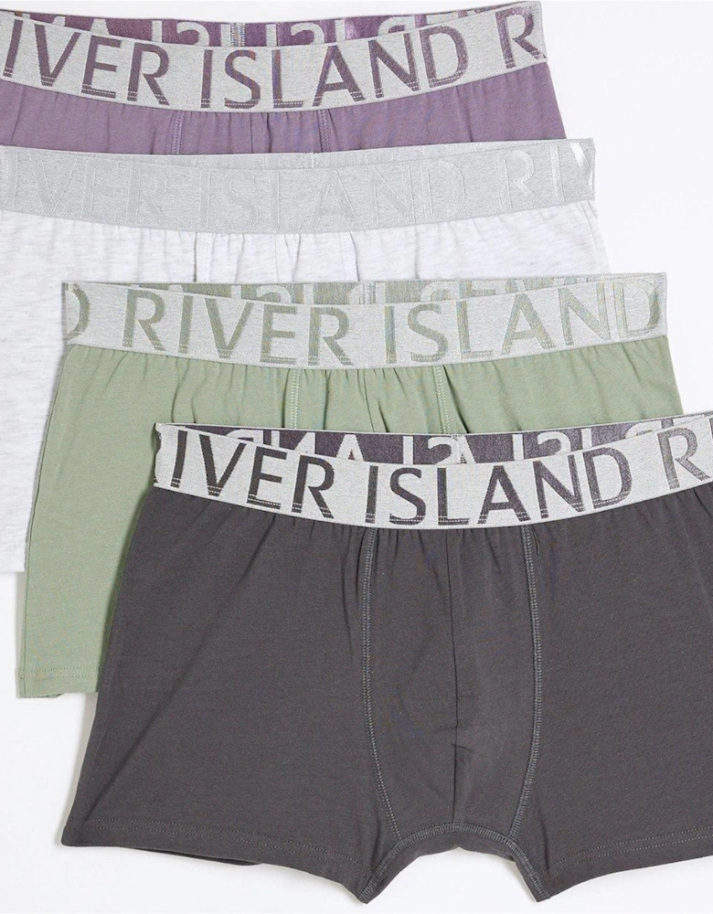 Pack Of 4 Stretch Dye RI Trunks - Green/Purple