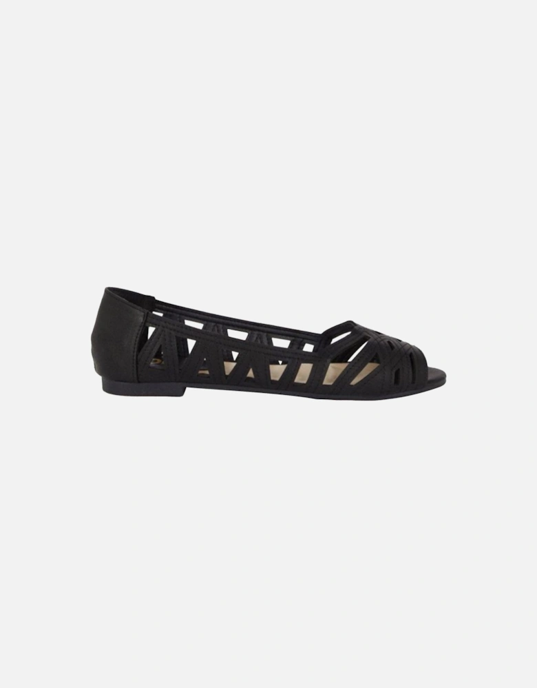 Womens/Ladies Prim Peep Toe Wide Pumps