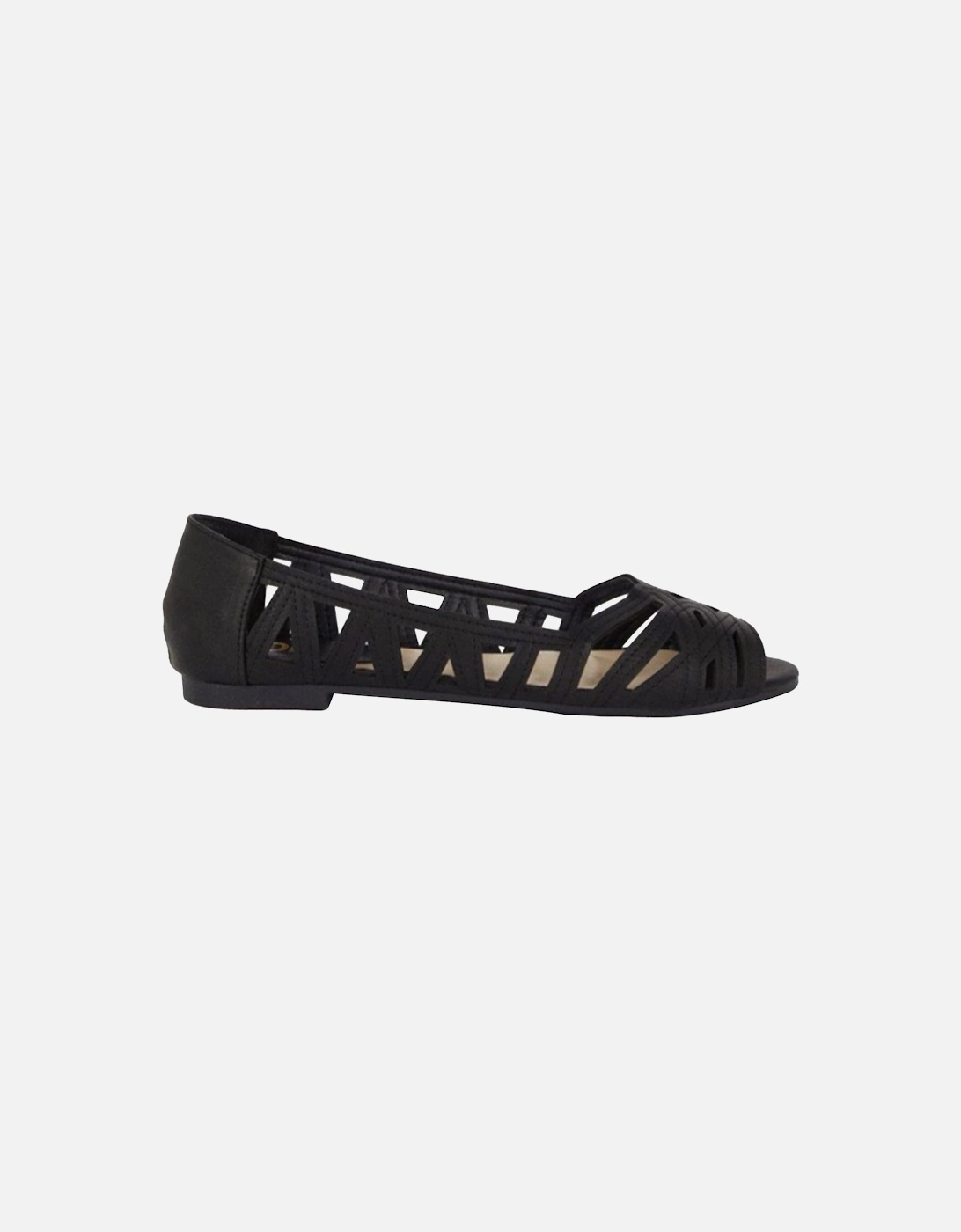 Womens/Ladies Prim Peep Toe Wide Pumps, 5 of 4