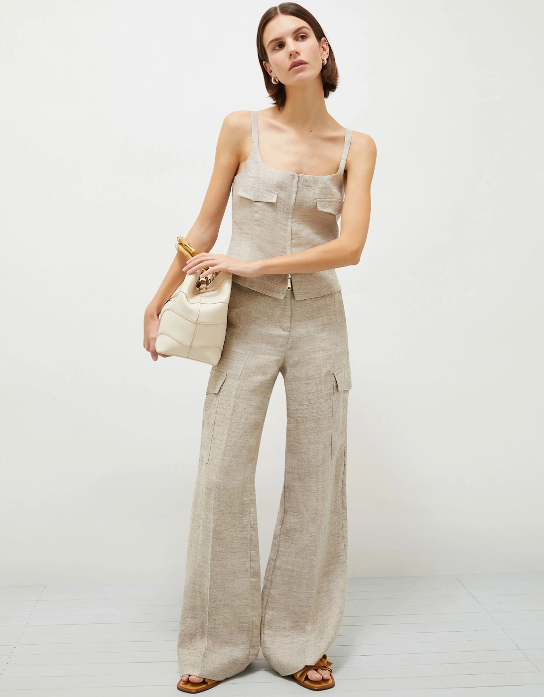 Marella Women's Nicolas Top-Woven Waistcoat - Cream - Size: 12