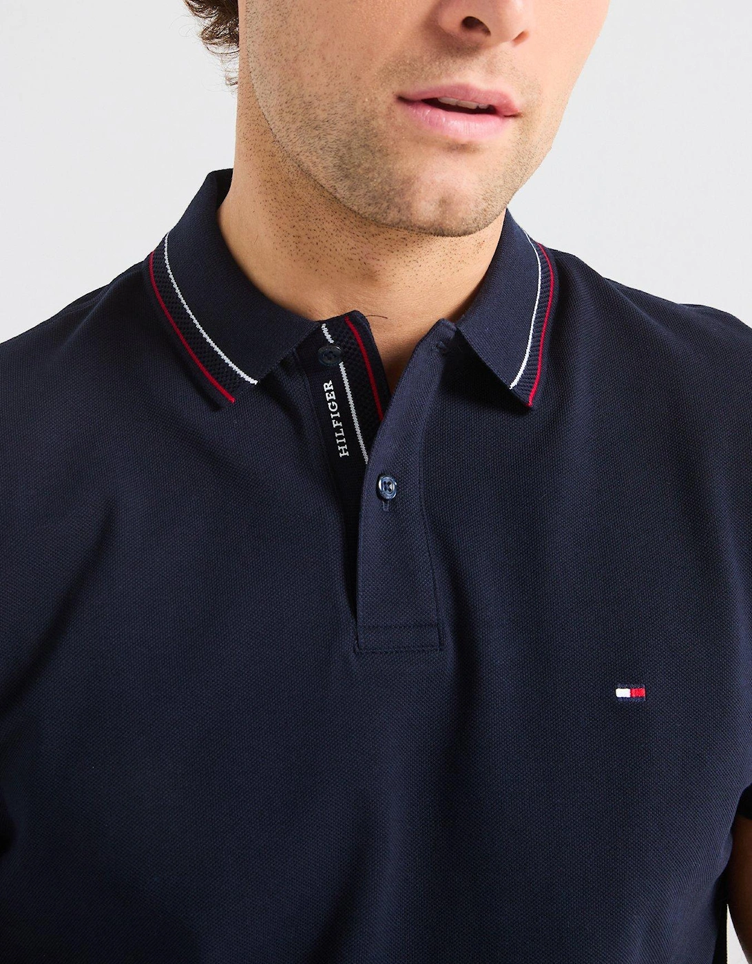 Regular Fit Placket Interest Polo Shirt - Navy
