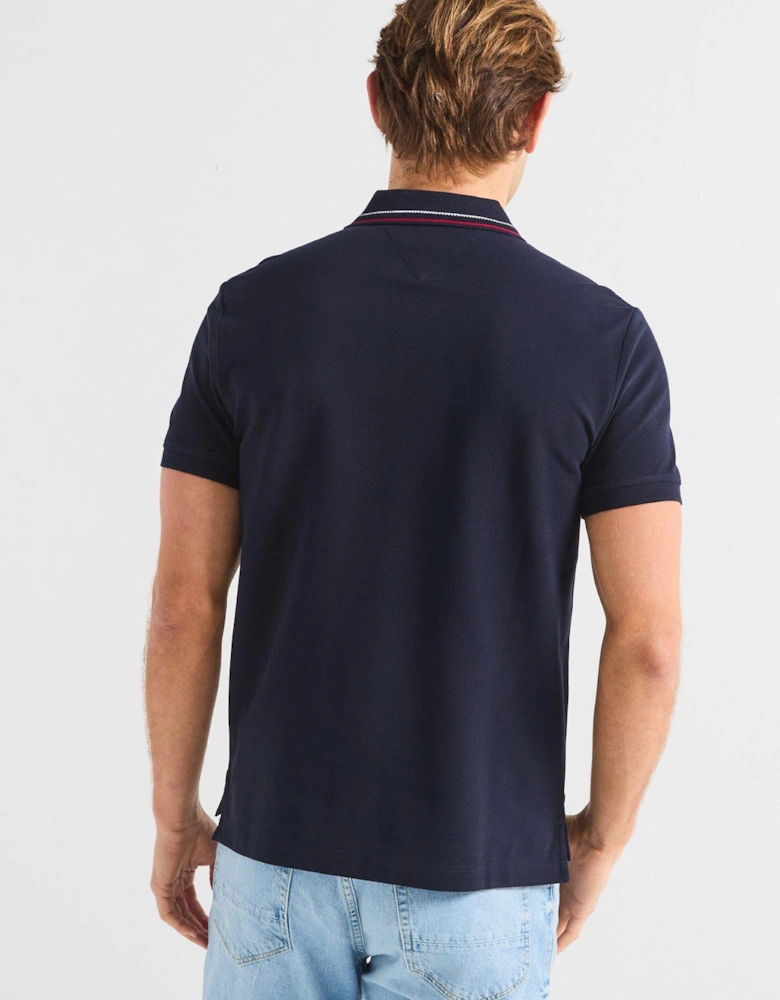 Regular Fit Placket Interest Polo Shirt - Navy