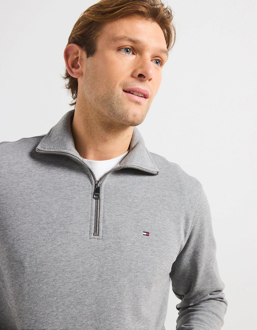 Essential Terry 1/4 Zip Sweat - Grey