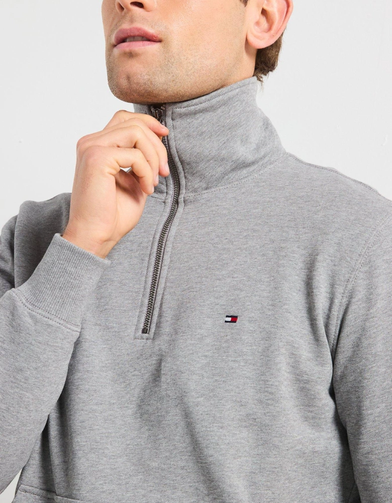 Essential Terry 1/4 Zip Sweat - Grey