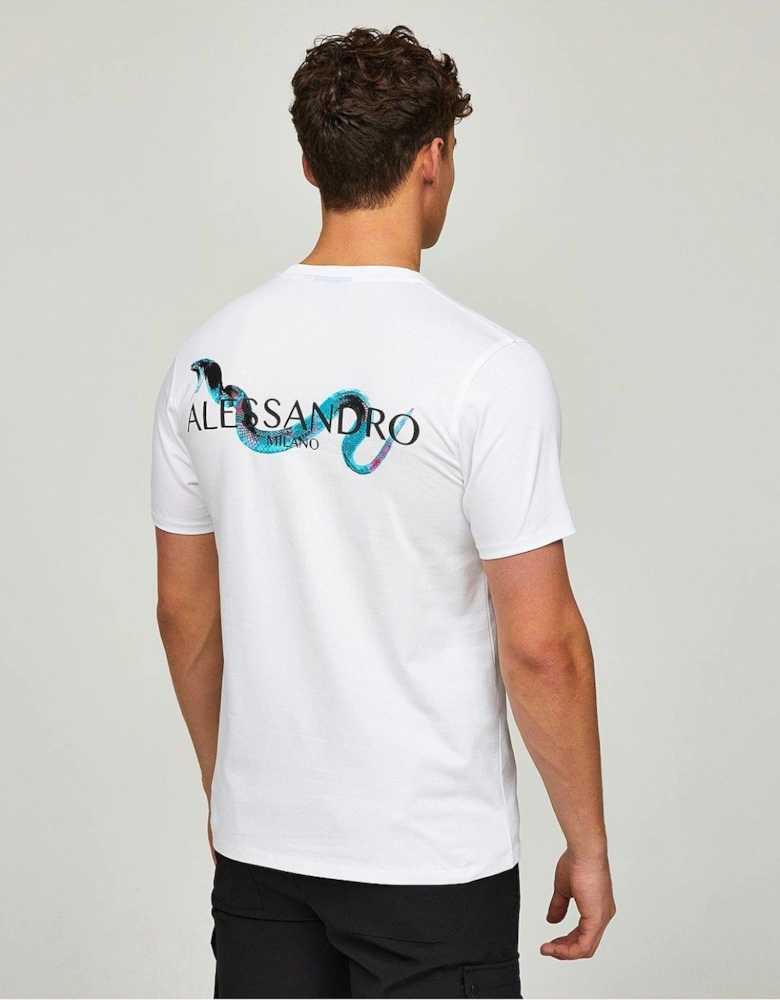 Snake Back Print T-Shirt - White