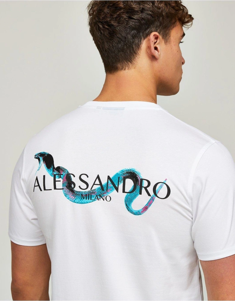 Snake Back Print T-Shirt - White