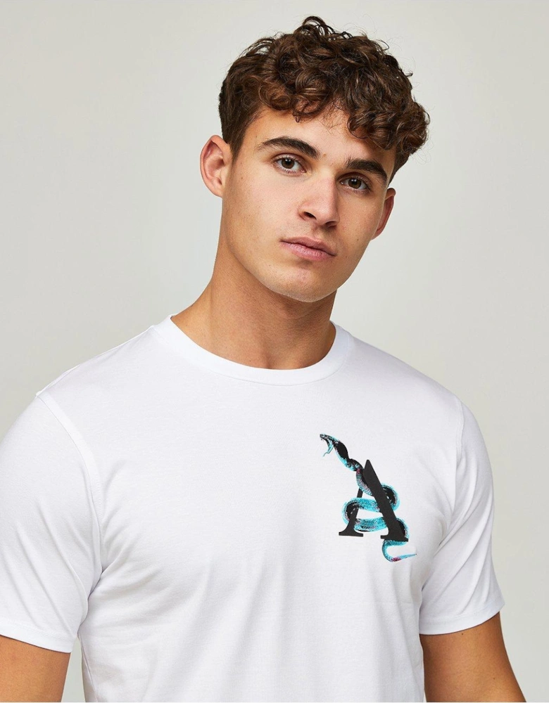 Snake Back Print T-Shirt - White