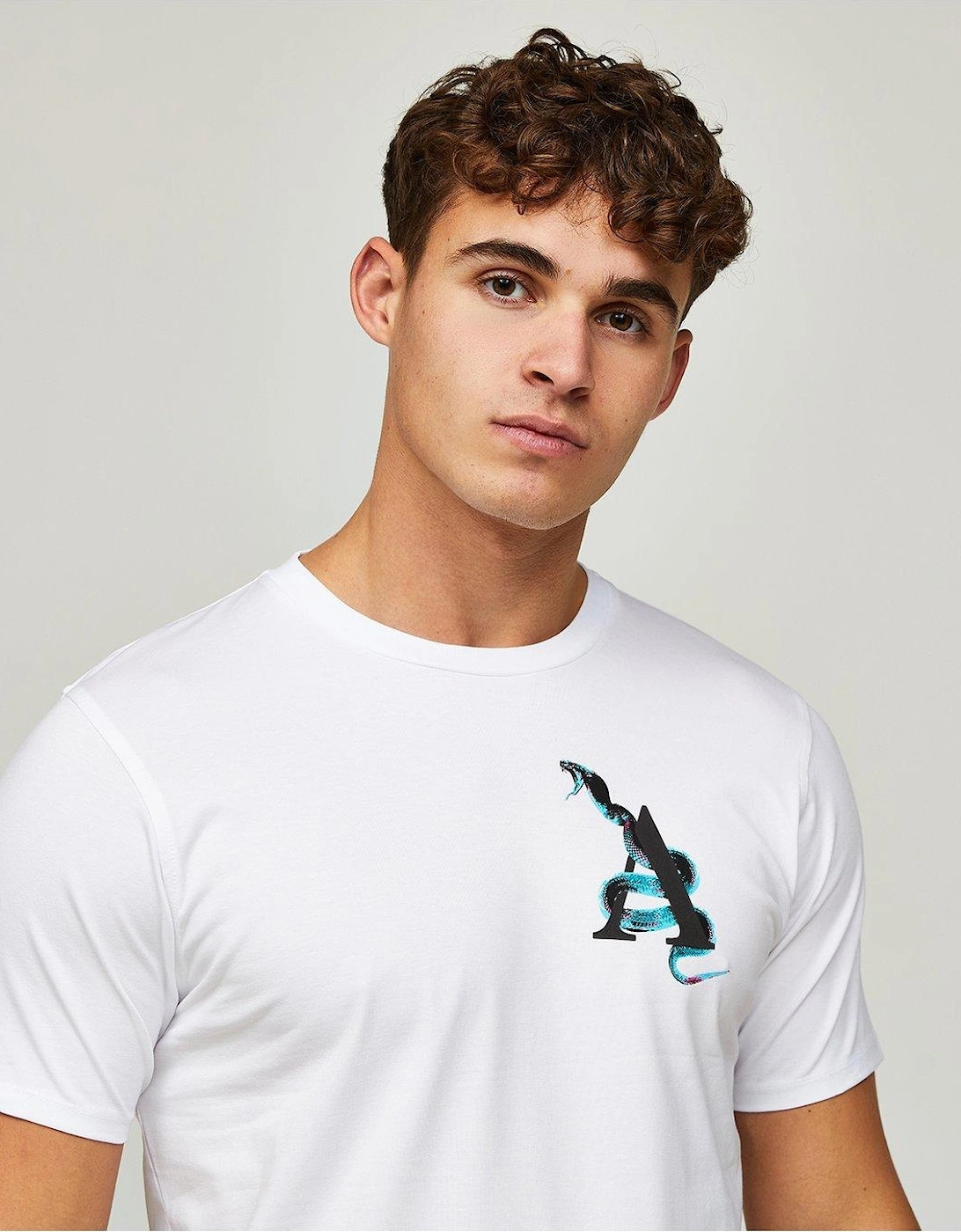 Snake Back Print T-Shirt - White