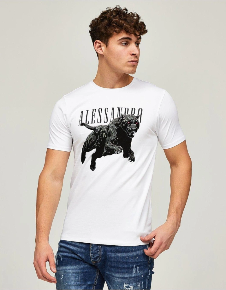 Sciopero Panther Graphic T-Shirt - White