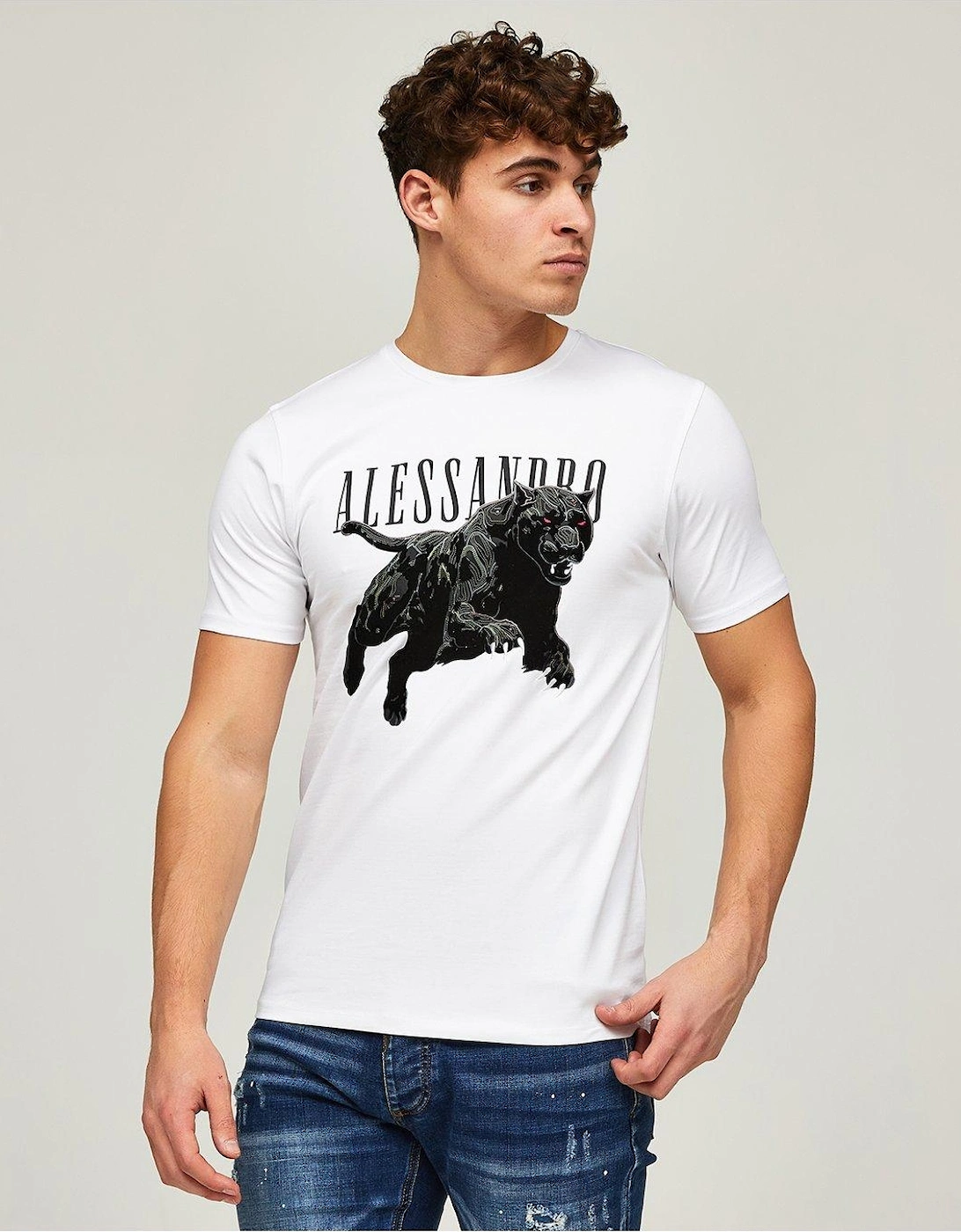 Sciopero Panther Graphic T-Shirt - White