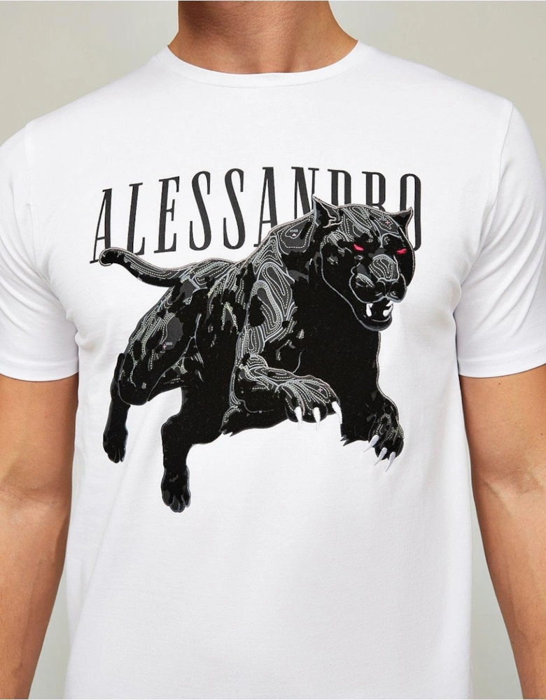Sciopero Panther Graphic T-Shirt - White