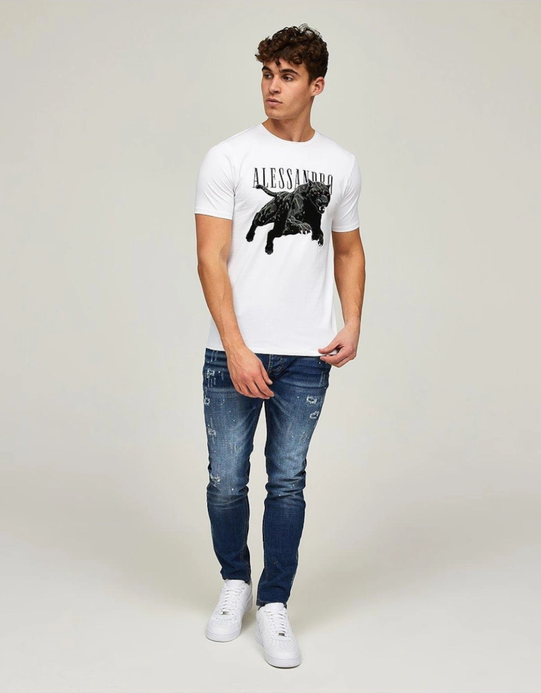 Sciopero Panther Graphic T-Shirt - White