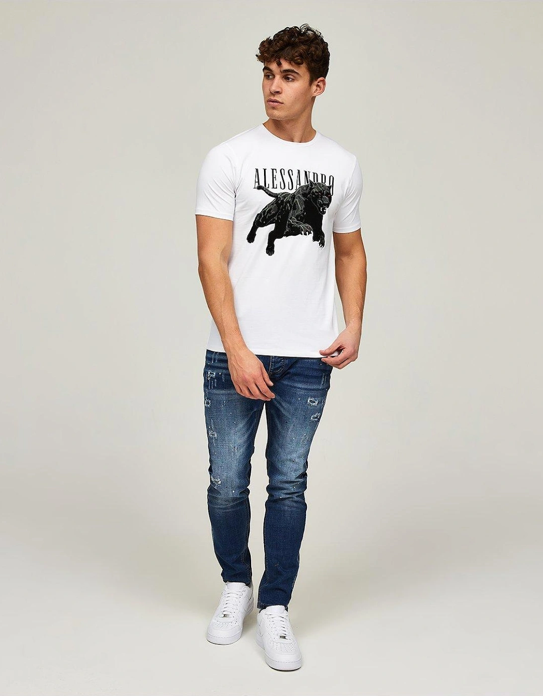 Sciopero Panther Graphic T-Shirt - White