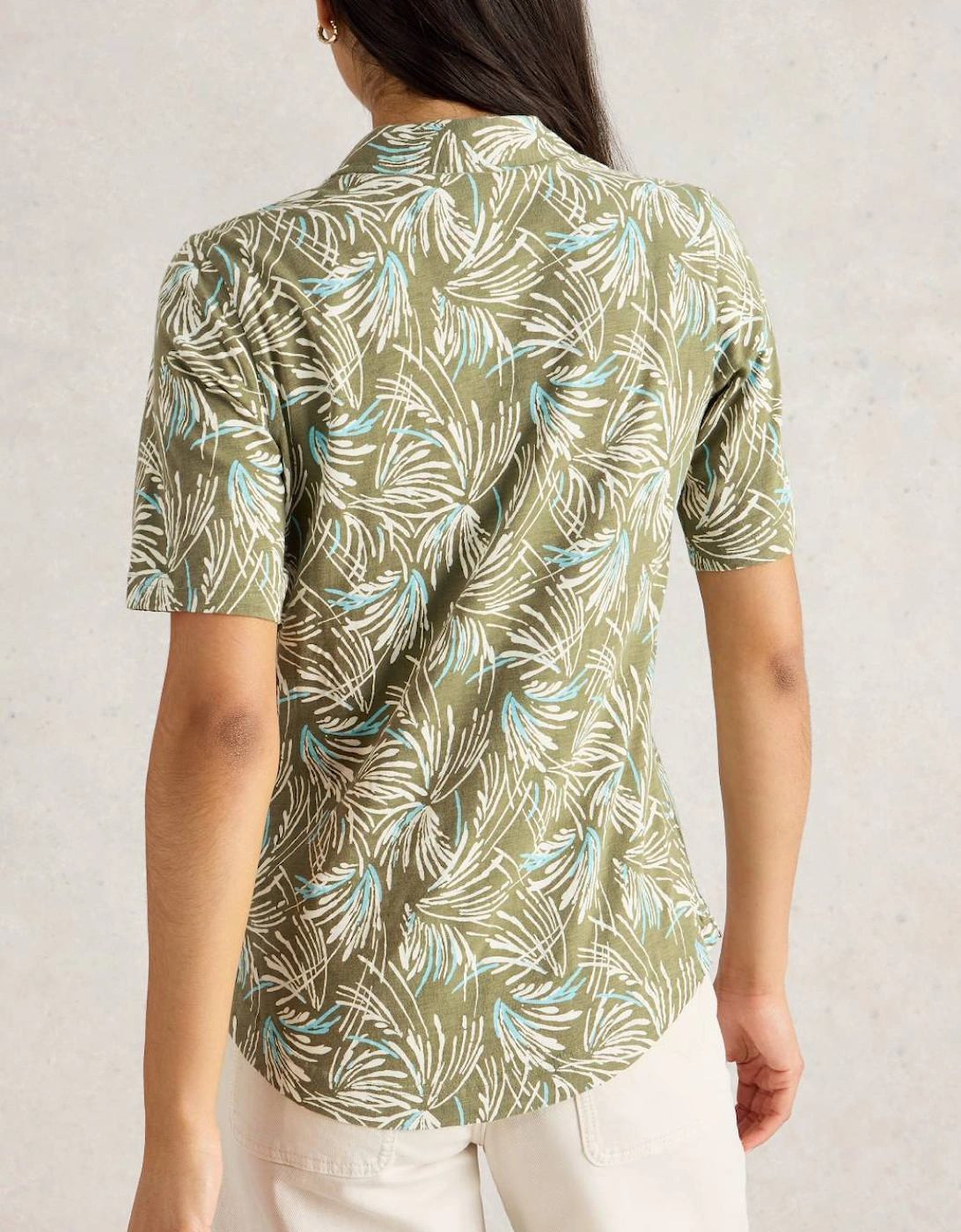 Women's Annie Jersey Short Sleeve Shirt Green Print