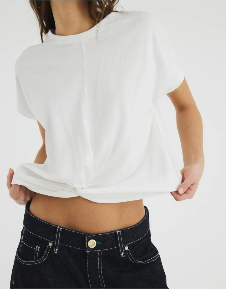 Twist Front Tee - White