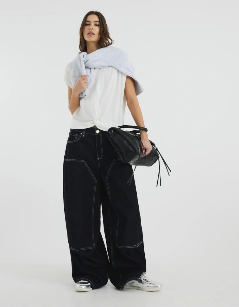 Twist Front Tee - White