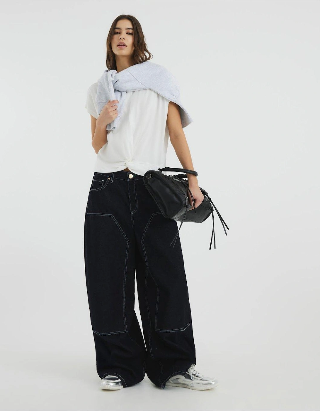 Twist Front Tee - White