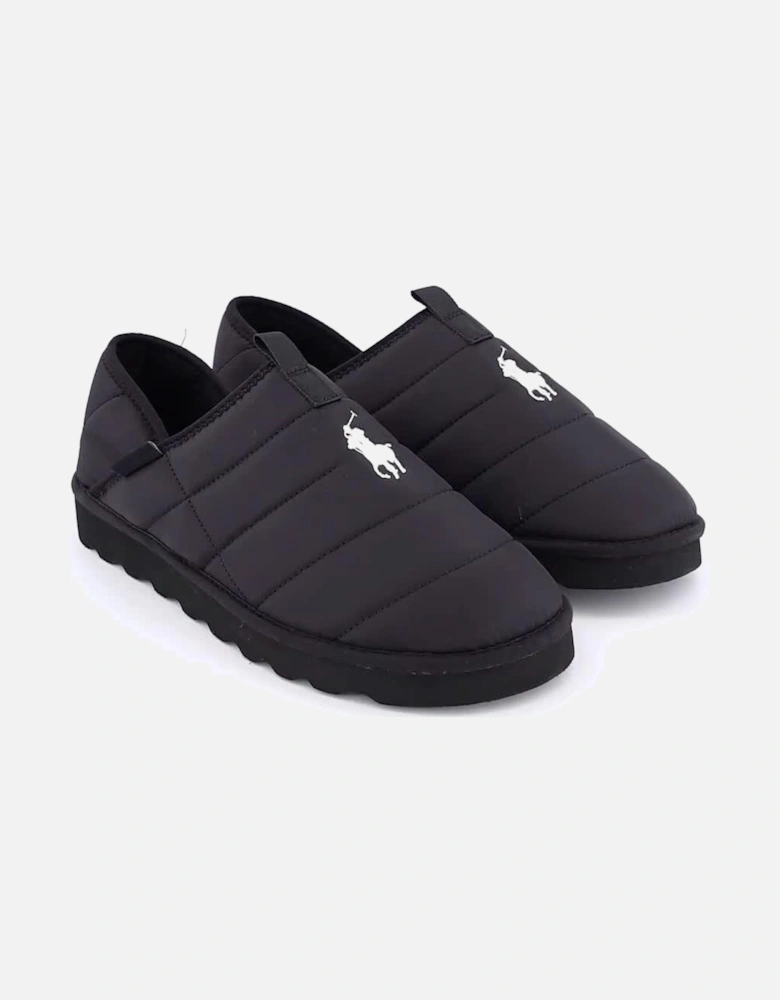 Everett Quilted Collapse Heel Slippers - Black