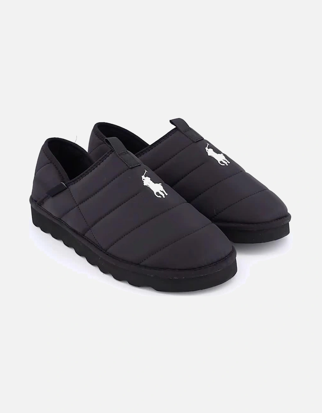 Everett Quilted Collapse Heel Slippers - Black
